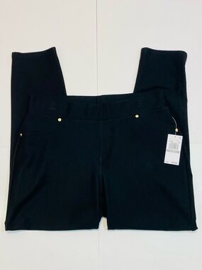 NWT Michael Kors Women's Stretch Pull-On Black Pants Size 1X